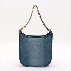 Chanel Hobo Denim Chain 2 way Shoulder Bag (microchipped)