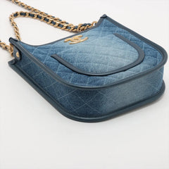 Chanel Hobo Denim Chain 2 way Shoulder Bag (microchipped)