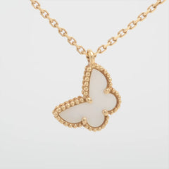 Van Cleef & Arpels Sweet Alhambra Butterfly White Mother Of Pearl Necklace