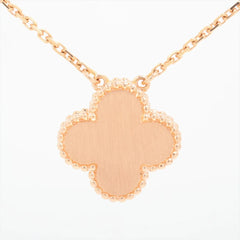 Van Cleef & Arpels Vintage Alhambra Holiday Pink Porcelain diamond Necklace