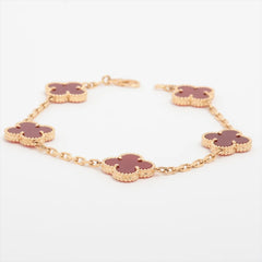 Van Cleef & Arpels Vintage Alhambra 5 motif Carnelian Bracelet