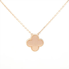 Van Cleef & Arpels Holiday Vintage Alhambra Grey Mother of Pearl Diamond Necklace 2014