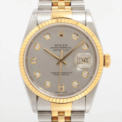 Rolex Datejust 36mm Two Toned Watch Grey Dial 11623