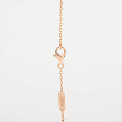 Van Cleef & Arpels Vintage Alhambra Holiday Pendant Pink Porcelain Diamond Necklace