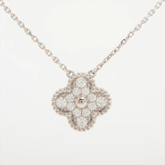 Van Cleef & Arpels Vintage Alhambra Diamond Necklace White Gold