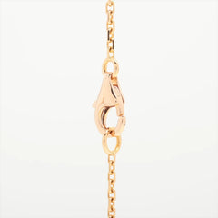 Van Cleef & Arpels Holiday Vintage Size Alhambra Pink Porcelain Diamond Necklace