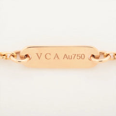 Van Cleef & Arpels Holiday Vintage Size Alhambra Pink Porcelain Diamond Necklace