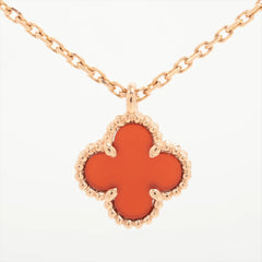 Van Cleef & Arpels Sweet Alhambra Carnelian Necklace