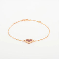 Van Cleef & Arpels Sweet Alhambra Hearts Carnelian Pink Gold Bracelet