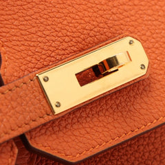 Hermes Birkin 35 Orange O Square Stamp