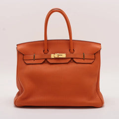 Hermes Birkin 35 Orange O Square Stamp