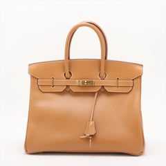 Hermes Birkin 35 Natural Sable Square F Stamp