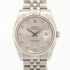 Rolex DateJust 36mm Silver Face Watch 116234G