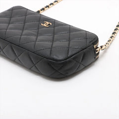 Chanel Matelasse Wallet with Chain Black