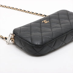 Chanel Matelasse Wallet with Chain Black