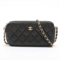 Chanel Matelasse Wallet with Chain Black