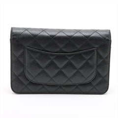 Chanel Caviar Wallet on Chain Black Microchipped