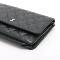 Chanel Caviar Wallet on Chain Black Microchipped
