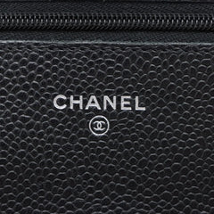 Chanel Caviar Wallet on Chain Black Microchipped
