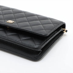 Chanel Caviar Wallet on Chain WOC Black Microchipped