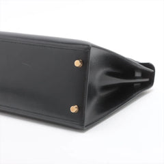 Hermes Kelly 28 Box Leather Noir Y Circle Stamp