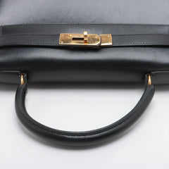 Hermes Kelly 28 Box Leather Noir Y Circle Stamp