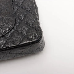 Chanel Medium/Large Caviar Double Classic Flap Black GHW