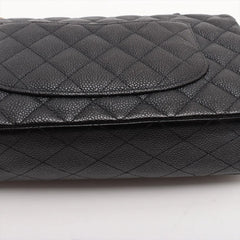 Chanel Medium/Large Caviar Double Classic Flap Black GHW
