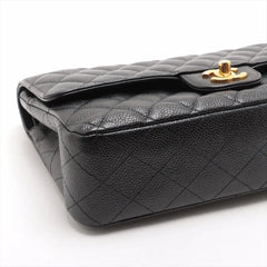 Chanel Medium/Large Caviar Double Classic Flap Black GHW