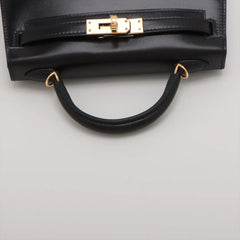 Hermes Mini Kelly Noir GHW Box Leather U Stamp Black