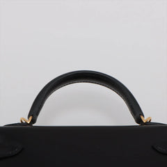 Hermes Mini Kelly Noir GHW Box Leather U Stamp Black