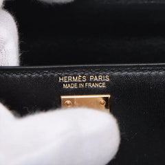 Hermes Mini Kelly Noir GHW Box Leather U Stamp Black