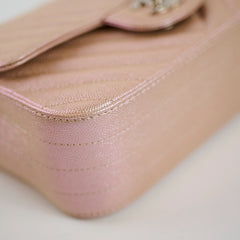 Chanel 17B Mini Rectangular Chevron Rose Gold