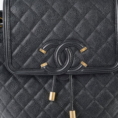 Chanel CC Filigree Quilted Caviar Backpack