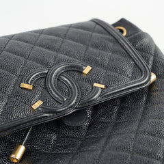 Chanel CC Filigree Quilted Caviar Backpack