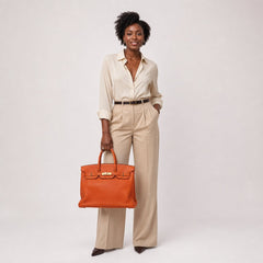 Hermes Birkin 35 Orange O Square Stamp