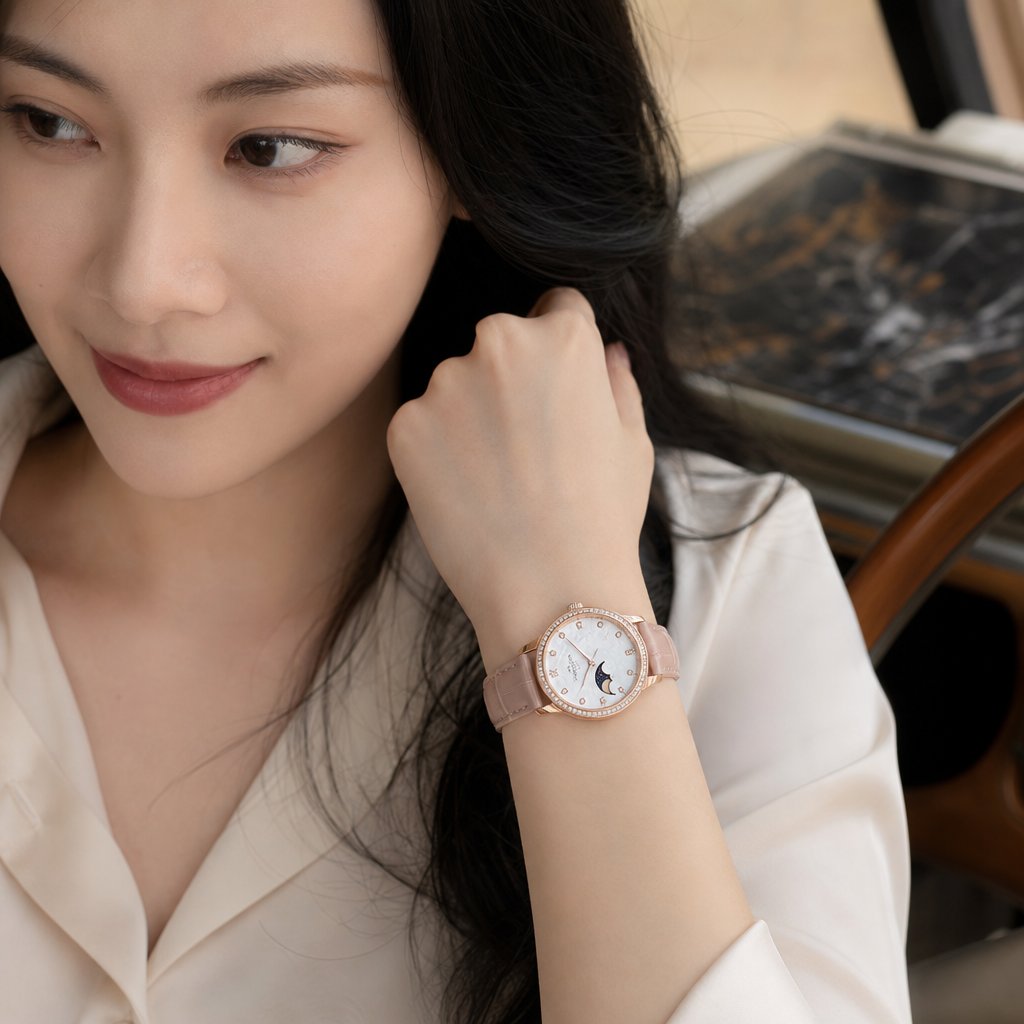 Blancpain Villeret 29mm Rose Gold Moonphase Diamond Watch