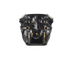 Saint Laurent YSL Mini Downtown Tote Patent Black