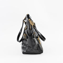 Saint Laurent YSL Mini Downtown Tote Patent Black