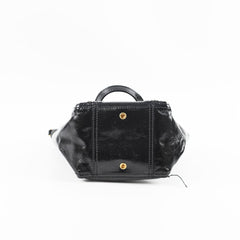 Saint Laurent YSL Mini Downtown Tote Patent Black