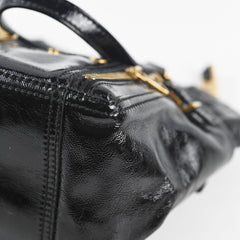 Saint Laurent YSL Mini Downtown Tote Patent Black