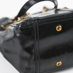Saint Laurent YSL Mini Downtown Tote Patent Black