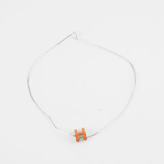 Hermes H Necklace Orange