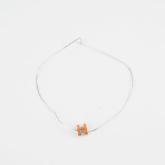 Hermes H Necklace Orange