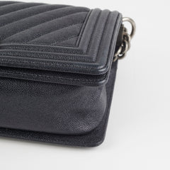 Chanel Old Medium Caviar Boy Black