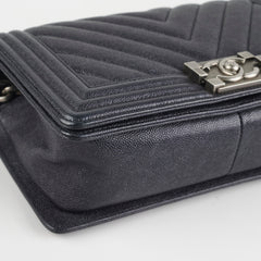 Chanel Old Medium Caviar Boy Black