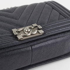 Chanel Old Medium Caviar Boy Black