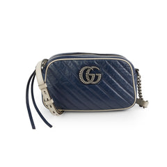 Gucci GG Marmont Calfskin Camera Bag Navy