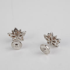 Van Cleef & Arpels Lotus Diamond Earrings White Gold