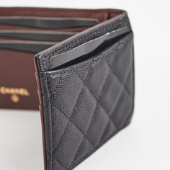 Chanel Mens Caviar Black Wallet